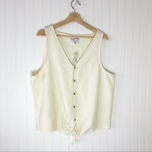Madewell Texture and Thread Tie Front Tank XXL